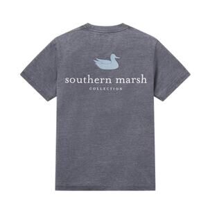 Southern Marsh Youth Seawash Tee Midnight Gray Size Medium Short Sleeve Logo